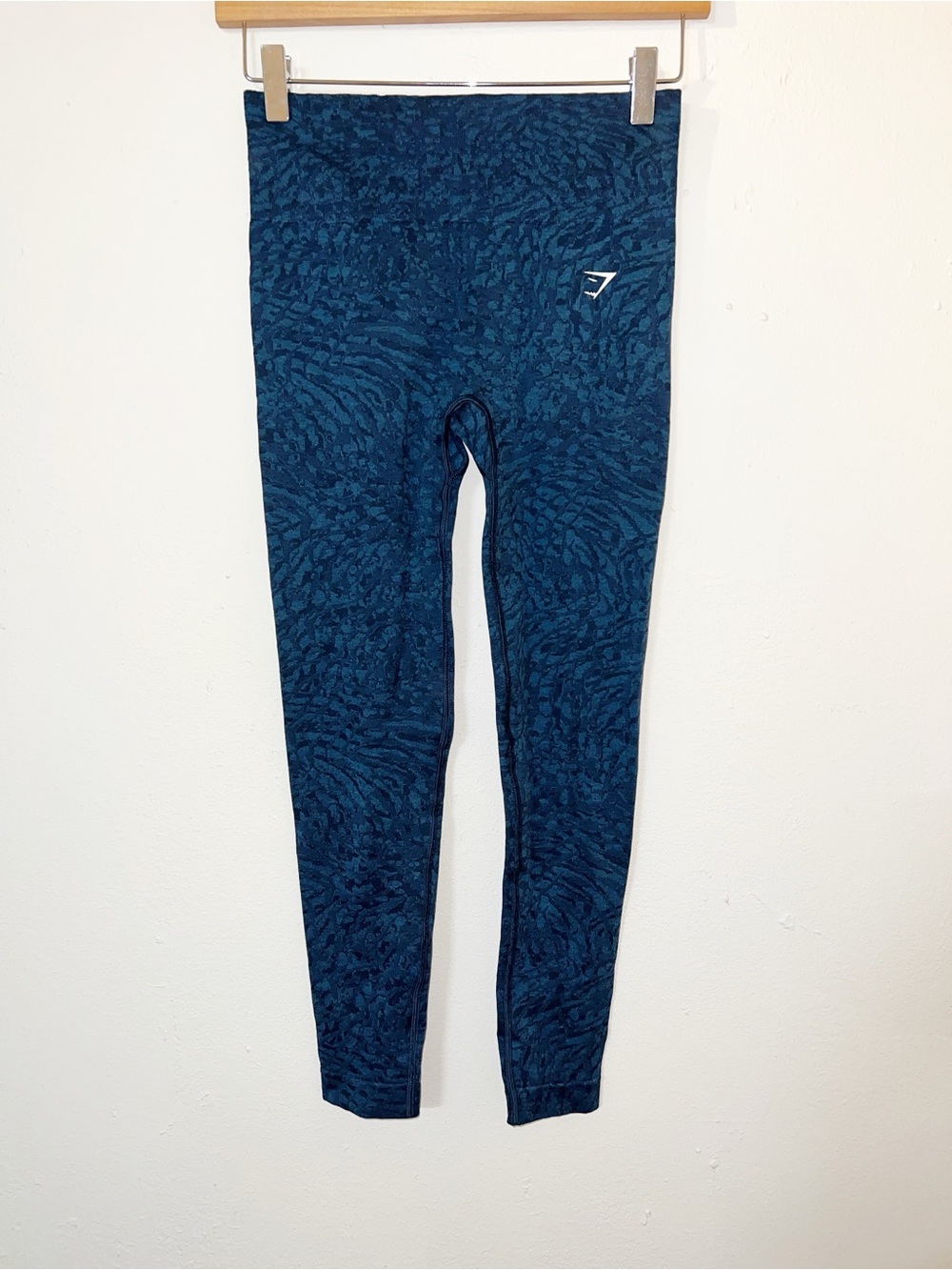 Gymshark Multi Blue Patterned Seamless High Rise Workout Leggings